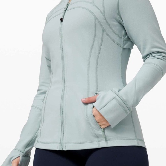 RARE!!🍒LULULEMON DEFINE Jacket sz 10 HAZY JADE Blue-Green *LUON ~ YUMMY COLOR! - Picture 9 of 9